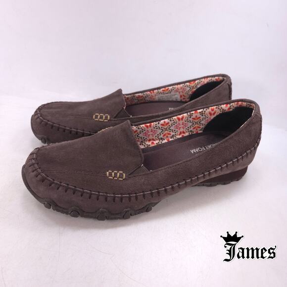 Skechers Relaxed Fit Pedestrian Moccasin Flat Womens Size 7 48930 Brown - Picture 1 of 9